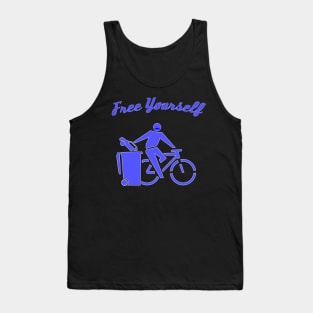 Free Yourself by Cycle. A freedom loving Cyclist. Tank Top